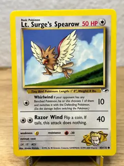 Gym Heroes Lt. Surge's Spearow 83/132 Common Pokemon Unlimited NM/M - Image 1