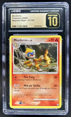 2008 Pokemon Diamond & Pearl Majestic Dawn Monferno Pristine #41/100 CGC 10 - Image 1
