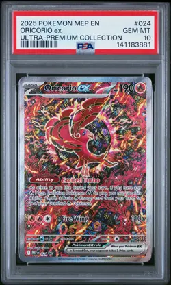 2025 POKEMON MEP EN-ME BLACK STAR PROMO #024 ORICORIO EX PSA 10 - Image 1