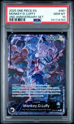 PSA 10 2025 ONE PIECE ENGLISH VERSION 2ND ANNIVERSARY MONKEY D. LUFFY 061 - Image 1