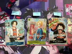 3 Card Set Promo Japanese ONE PIECE Card Game Strongest Three Brothers TCG JE21 - Image 1