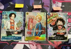 3 Card Set Promo Japanese ONE PIECE Card Game Strongest Three Brothers TCG JE21 - Image 1