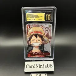 CGC 10 PRISTINE Monkey D. Luffy (Parallel) P-001 P 25th Edition - ONE PIECE Card - Image 1