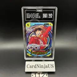 TAG 10 GEM MINT Luffy SR OP07-109 Japanese One Piece Promo Card ONE PIECE DAY'24 - Image 1