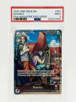 2025 ONE PIECE PROMOS PSA MAGAZINE EXCLUSIVE #001 SHANKS PSA 9 - Image 1