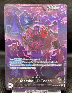One Piece TCG Marshall.D.Teach Leader OP09-081 Alt Art Promo - Image 1