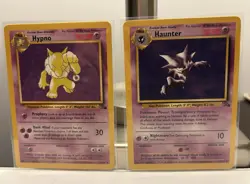 Pokemon 1999 Base Set Hypno 23/62 & Haunter 21/62 Lot - 2 Cards - Image 1