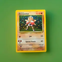 Pokemon TCG Hitmonchan Base Set Holo Unlimited Rare Card 7/102 LP Condition - Image 1