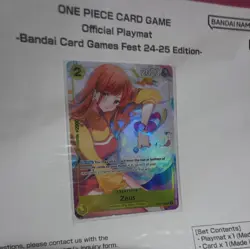 One Piece Official Playmat & Promo set Nami & Zeus Card Fest. 24-25 English new - Image 2