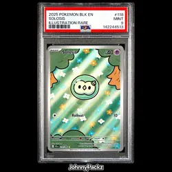 Solosis 118/086 - 2025 Black Bolt Illustration Rare Holo - Pokemon Card - PSA 9 - Image 1