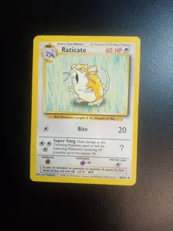 Pokemon TCG Raticate 40/102 Base Set Uncommon Card 1999 Vintage LP - Image 1
