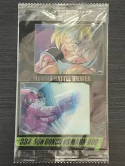 No.332 Son Goku VS Buu 3D Dragon Ball Morinaga Wafer Card Bandai Japan - Image 1