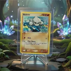 Pokemon Holo Meditite EX Crystal Guardians Stamped Card 56/100 - Image 1