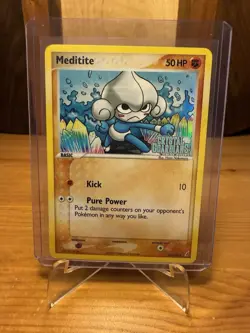 Pokemon Holo Meditite EX Crystal Guardians Stamped Card 56/100 - Image 2
