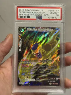 golden frieza indomitable emperor bt6-017 spr psa 10 dragon ball super card dbs - Image 1