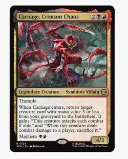 Carnage, Crimson Chaos | MTG Marvel SPM | Rare Rakdos Legendary Symbiote Villain - Image 1