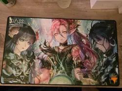 Llanowar Elves Showcase Anime MTG Foundations Playmat PAX Unplugged English 2024 - Image 1