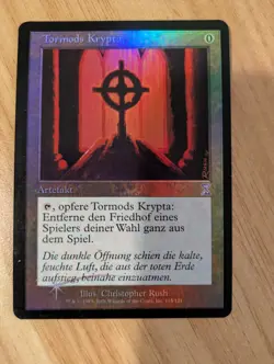 MtG *FOIL* *Signed* Tormod's Crypt (Timeshifted), German, Moderately Played - Image 1