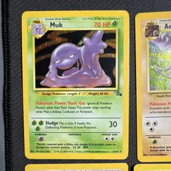 Pokemon Fossil Lot 4 Cards Muk, Aerodactyl, Dragonite, Raichu Holo - Image 2