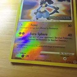 Lucario LV.30 6/130 Diamond & Pearl Reverse Holo Stamped Pokemon TCG Card HP - Image 2