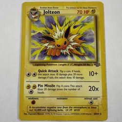 Jolteon 20/64 Jungle Unlimited Non-Holo Rare Vintage 1999 Pokemon HP - Image 1