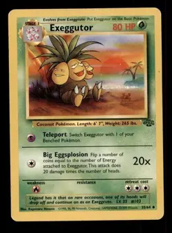 4X Pokemon Card WOTC Exeggutor Jungle 35/64 MODERATELY PLAYED Non-Holo Uncommon - Image 1