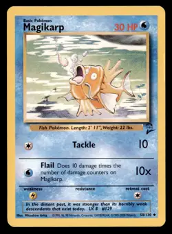 3X Pokemon Card Magikarp (Base Set 2) 50/130 LIGHTLY PLAYED Non-Holo Uncommon!!! - Image 1