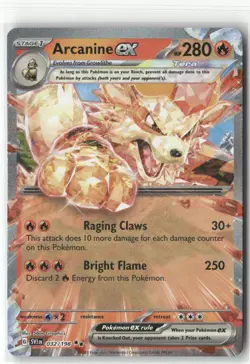 Pokemon Arcanine ex Double Rare SV01: Scarlet & Violet Base Set 032/198 - Image 1