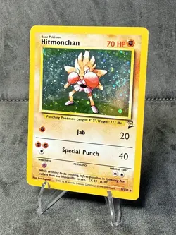 Pokemon TCG Hitmonchan Base Set 2#8/130 Holo Unlimited Holo Rare Vintage - Image 2