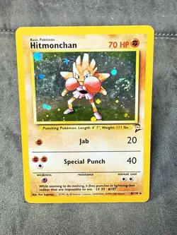 Pokemon TCG Hitmonchan Base Set 2#8/130 Holo Unlimited Holo Rare Vintage - Image 4