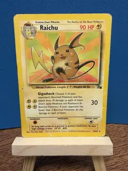 Pokemon TCG Raichu 29/62 Fossil 1999-2000 (4th Print) MP-HP - Image 1