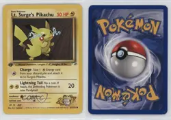 Lt Surge's Pikachu 1st Ed. Pokemon Gym Heroes #81 2000 - Image 3