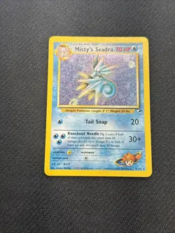 2000 Pokemon TCG - Misty's Seadra 9/132 - Gym Heroes Unlimited - Holo Rare NM - Image 1