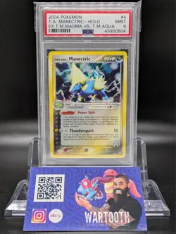 2004 Pokemon EX Team Magma Vs. Team Aqua Team Aqua's Manectric Holo 4/95 PSA 9 - Image 1