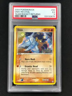 Pokemon 2004 Onix Reverse Holo Stamped 69/109 PSA 5 - Image 1