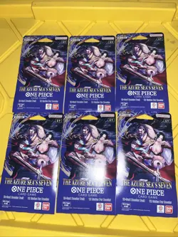 Lot of 6 One Piece OP-14 The Azure Sea's Seven Sleeved Booster Packs English - Image 1