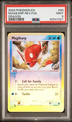 PSA 9 MAGIKARP 60/97 | EX Dragon Reverse Holo Graded Pokemon Card - Image 1