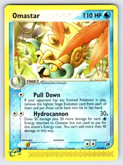 Omastar 19/100 2004 EX Sandstorm Pokemon Card TCG Saitou e-Series Rare - Lp/Vlp - Image 1