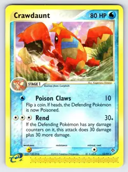 Crawdaunt 13/97 2003 EX Dragon Pokemon Card Nintendo e-Series Rare - Lp/Mp - Image 1