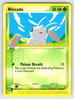 Nincada 66/97 2003 EX Dragon Pokemon Card TCG Nintendo e-Series Common - Nm/Vlp - Image 1