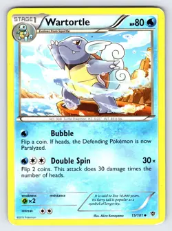 Wartortle 15/101 2013 B&W Plasma Blast Pokemon Card TCG Nintendo Uncommon - Mp - Image 1
