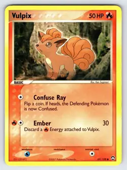 Vulpix 69/108 2007 EX Power Keepers Pokemon Card TCG Sugimori Art Common - Mp - Image 1