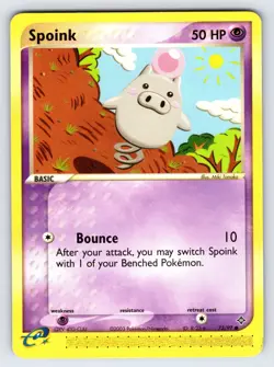 Spoink 73/97 2003 EX Dragon Pokemon Card TCG Nintendo e-Series Common - VLP - Image 1