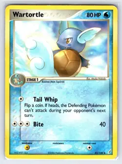 Wartortle 43/100 2006 EX Crystal Guardians Pokemon Card Uncommon - Mp - Image 1