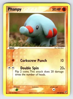 Phanpy 69/107 2005 EX Deoxys Pokemon Card TCG Nintendo Yuka Morii Common - Lp - Image 1