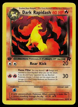 Pokemon Card - Dark Rapidash Team Rocket 44/82 Uncommon 1st Edition - Image 1