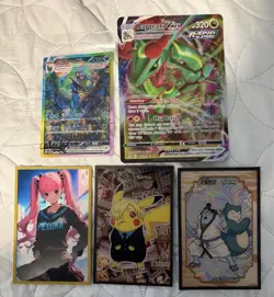 Pokemon Cards One Piece Art Boards Umbreon Lenticular Card Rayquaza Jumbo - Image 1