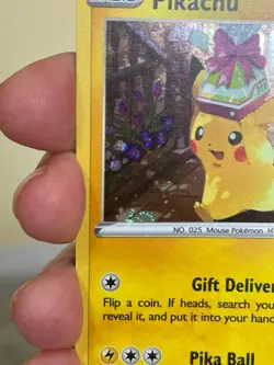 POKEMON PIKACHU SWSH234 POKEMON GO PROMO BLACK STAR COSMOS HOLO SWIRL NM CARD - Image 3