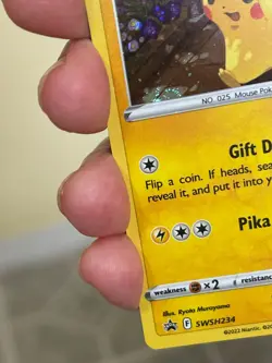 POKEMON PIKACHU SWSH234 POKEMON GO PROMO BLACK STAR COSMOS HOLO SWIRL NM CARD - Image 5