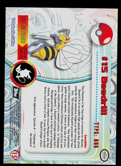 Pokemon Card - Topps Black Logo TV Animation Edition Beedrill #15 Foil Rays - Image 2